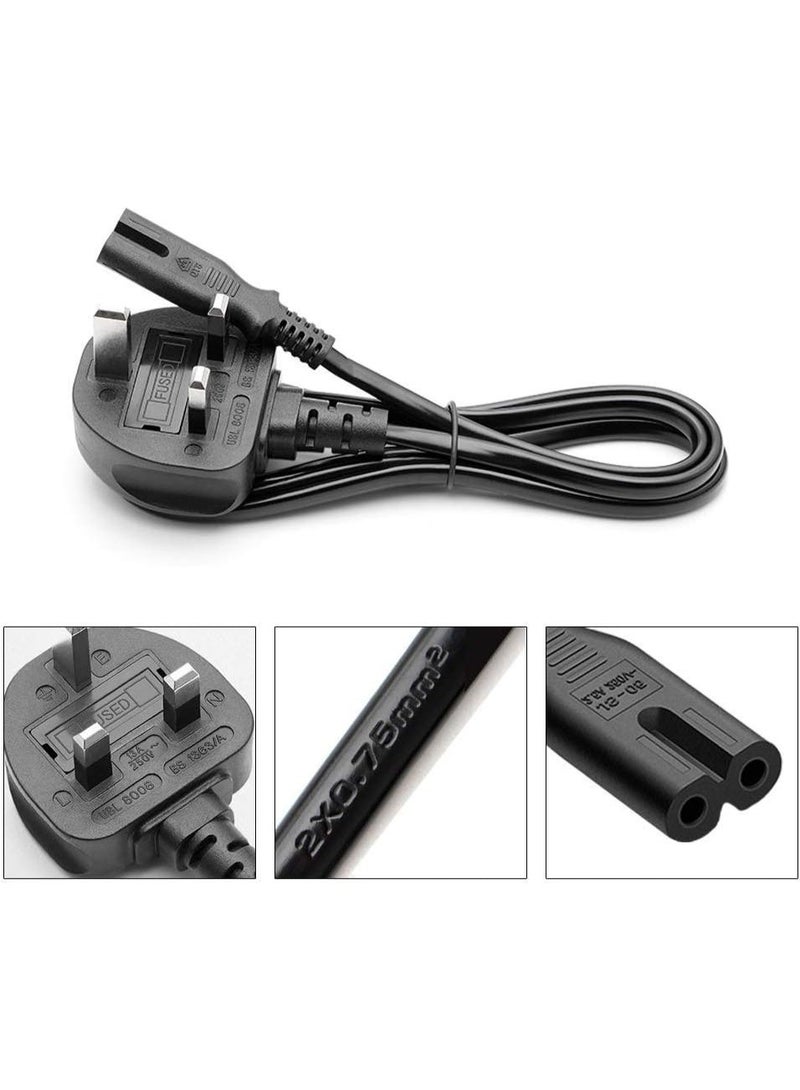 Eworld 2-Prong AC Power Cord Cable with Fuse – Compatible with Samsung, LG, Sony, TCL TVs, HP Printers, PS3/PS4/PS5, Laptops, Sound Bars & More – AC Wall Plug 1.5 Meter - Image 4